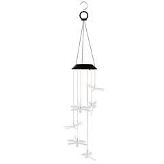 Solar Powered Dragonfly Lights Wind Chimes LED Color Changing Hanging Wind Lamp Waterproof Decorative Night Lamp For Lawn Yard Balcony Porch