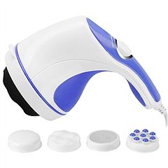 Electric Handheld Body Massager Full Body Vibrating Massager w/ 4 Interchangeable Massager Head w/ Mesh Cover