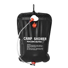 Portable Solar Heated Shower Bag Camping Shower Bath Water Bag 5 Gallons w/ On-Off Switchable Shower Head