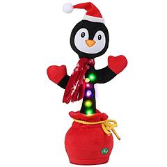 Kid Electric Dance Toy Christmas Elk Snowman Senior Penguin Plush Toy Interactive Sing Song Whirling Mimicking Recording Light up Toy