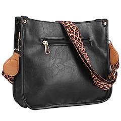 Women Fashion Leather Crossbody Bag Shoulder Bag Casual Handbag with Flexible Wearing Styles Adjustable Guitar Strap