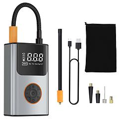 Portable Mini Tire Inflator with Digital Display LED Light SOS Light Emergency Power Bank 150 PSI Tire Pump with Inflatable Nozzle Needle Fuse Air Com