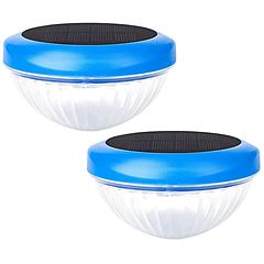 2Pcs Solar Powered Floating LED Light IP65 Waterproof Rechargeable Pool Lamps Gradient Multicolor Changing Outdoor Decortive Lights for Party Pool Pon