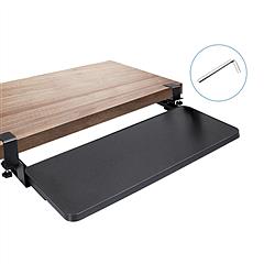25.59x9.64x0.51in Keyboard Mouse Tray Under Desk Retractable Slide Out Drawer Height Adjustable with C Clamp 55LBS Load