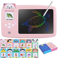 224 Words Toddler Learning Toy Talking Flash Cards with LCD Writing Tablet Preschool Educational Reading Drawing Machine Autism Sensory Toy 3+ Years O