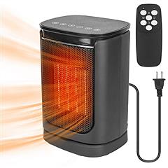iMountek 1500W Electric Space Heater Ceramic Heater Fan 90ºOscillating Heating Fan with 3 Modes Remote Control Digital Display Tip-over Overheating Protection 