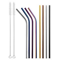 10Pcs 8.5in Stainless Steel Drinking Straws Reusable Metal Drinking Straws for 20oz Tumbler