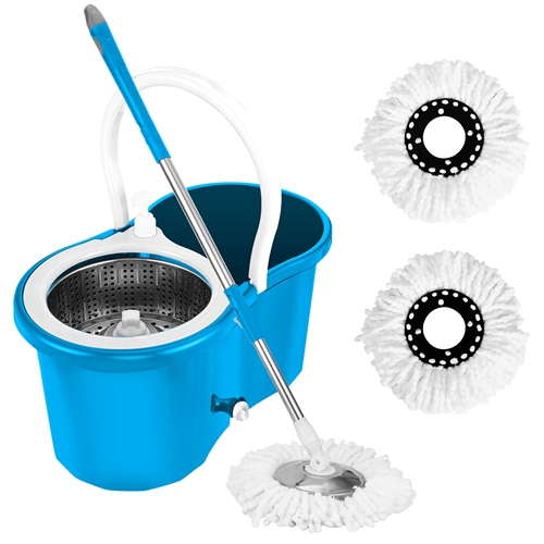 360° Spin Mop Stainless Steel Spin Mop Wringer Bucket Set Wet Dry Floor