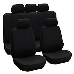 9Pcs Full Set Car Seat Covers For Auto Truck SUV Universal Front Rear Car Seats Headrest Protectors Split Bench Compatible