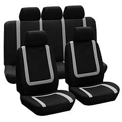 9Pcs Full Set Car Seat Covers For Auto Truck SUV Universal Front Rear Car Seats Headrest Protectors Split Bench Compatible