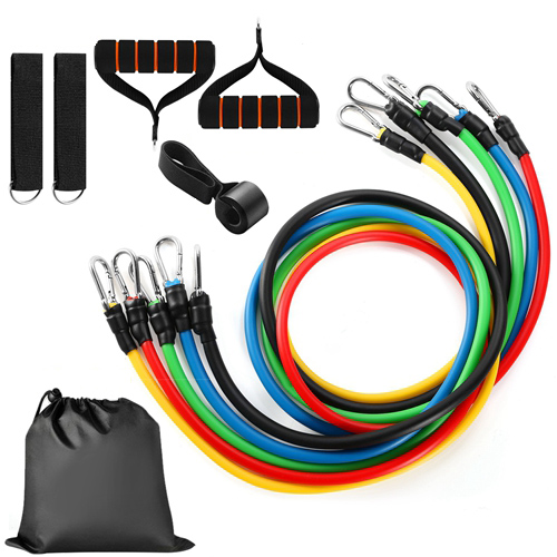 11Pcs Resistance Bands Set Fitness Workout Tubes Exercise Tube Bands Up ...