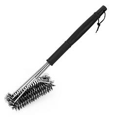 BBQ Grill Cleaning Brush Stainless Steel Barbecue Cleaner w/ 18in Suitable Handle Stiff Wire Bristles for Grill Cooking Grates