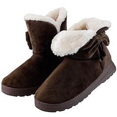 NPolar Women Ladies Snow Boots Super Soft Fabric Mid-Calf Winter Shoes Thickened Plush Warm Lining Shoes w/ Anti-slip Rubber Base Bowknot