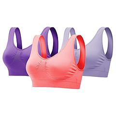 3 Pack Sport Bras For Women Seamless Wire-free Bra Light Support Tank Tops For Fitness Workout Sports Yoga Sleep Wearing