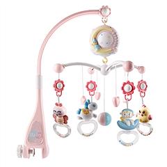 Baby Musical Crib Bed Bell Rotating Mobile Star Projection Nursery Light Baby Rattle Toy w/ Music Box Remote Control