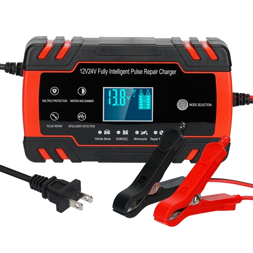 Car Battery Charger 12V/8A 24V/4A Smart Automatic Battery Charger w/LCD ...