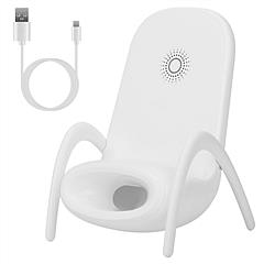 Wireless Charger Portable Mini Chair Phone Holder Stand Bracket with Physical Speaker Fit For All Phone with QC2.0 QC3.0 Standard