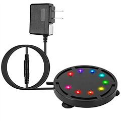 4in LED Aquarium Air Bubble Lamp Multi-Colored Submersible Fish Tank Air Stone Disk Lamp Underwater Bubble Light