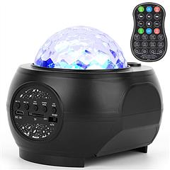 Galaxy Star Projector LED Sky Night Lamp USB Ocean Wave Star Light with Remote Control Wireless Music Speaker for Ceiling Bedroom
