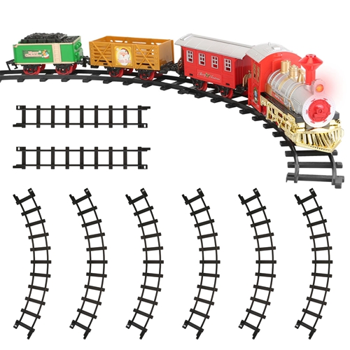 Electric Train Set Kid Toy Steam Locomotive Passenger Coach Coal Car ...