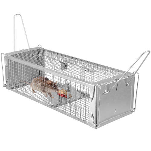 Dual Door Rat Trap Cage Humane Live Rodent Dense Mesh Trap Cage Zinc ...