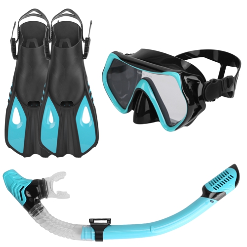 Snorkeling Gear Mask Fin Snorkel Set with Diving Mask Dry Top Snorkel ...