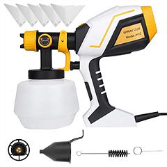 Electric Paint Sprayer HVLP Spray Painting Gun Handheld Painter with Different Spray Patterns 1200ML Detachable Container Flow/Length/Width Adjustable