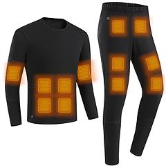 Heated Underwear Set Thermal Long Shirt Pants Electric Heating Long Johns Heated Top Pants Set with 28 Heating Zones 3 Heating Modes