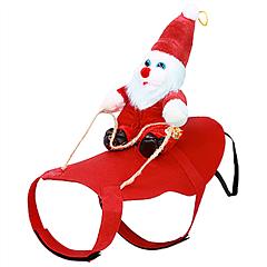 iMountek Pet Christmas Costumes Red Winter Coat for Dog Riding Santa Claus with Bell Clothes New Year Outfit Cosplay Costumes Party Dress Up For Cats