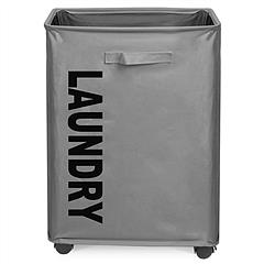 82L/21.6Gal Large Rolling Laundry Hamper Collapsible Tall Laundry Basket with Wheels Waterproof Dirty Clothes Cart with Handle Foldable Clothes Organi