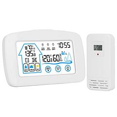 Wireless Weather Station With Clock 196FT Range Indoor Outdoor Thermometer Sensor Temperature and Humidity Monitor Humidity Forecast Battery Powered B
