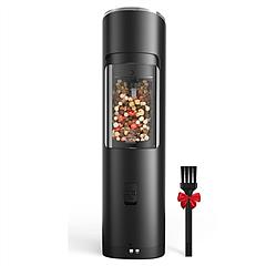 Electric Salt and Pepper Grinder Automatic Gravity Sensor Battery Powered Salt Mill LED Indicator Adjustable Coarseness One Hand Easy Operation