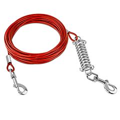 29.5FT Dog Tie Out Cable Long Dog Leash Chew Proof Lead Dog Chain with Durable Spring 360° Rotatable Clips PVC Case for Outside Yard Caming