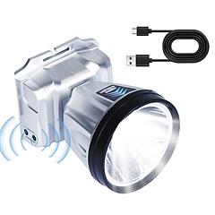 Rechargeable Headlamp High Power Headlight Torch Flashlight with Motion Sensor 3 Light Modes for Fishing Running Camping Hiking