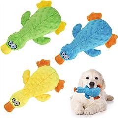 3Pcs Duck-Shaped Dog Plush Toy With Squeaky Ball Crinkle Paper Cute Interactive Puppy Toy or Aggressive Chewer For Small Medium Large Dogs