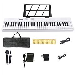 61Keys Foldable Electronic Piano Keyboard With Micro Audio Sustain Pedal Music Stand Storage Bag Portable Wireless MiDi Connection Keyboard For Beginn