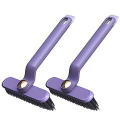 2 Pack Multi-Function Rotating Crevice Cleaning Brush Stiff Bristle Brush Gap Cleaner with 2-In-1 Clip and Spade for Tight Spaces Bathroom Kitchen