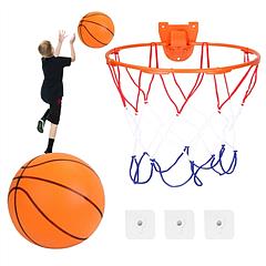 Silent Basketball with Ball Hoop Foam Bouncing Silent Basketball Uncoated High Density Foam Ball Indoor Low Noise Training Ball