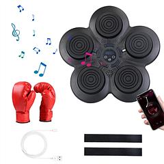 Music Boxing Machine Electronic Wall Target Punching Pad LED Lighted Sandbag Boxing Training Machine Exercise Equipment with Kids Boxing Gloves