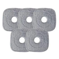 5Pcs Microfiber Mop Pads Reusable Washable Cloth Mop Flat Replacements Head 8.66x8.66in for Square Mop and and Bucket Set Wet/Dry Floor Cleaning