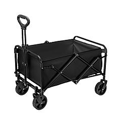 100L Collapsible Folding Wagon Cart With Adjustable Handle 220LBS Load Capacity Heavy Duty Foldable Utility Outdoor Wagon For Camping Shopping Garden