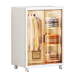 Small Wardrobe Closet Kids Wardrobe Clear Wardrobe Closet for Hanging Clothes Stackable Storage Cabinet with Magnetic Design for Living Room Bedroom D