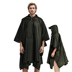 Unisex Hooded Rain Poncho With Pocket For Adult 3-in-1 Waterproof Poncho Raincoat With Hood Sleeve Brim Lightweight Portable Rain Poncho For Hiking Ca