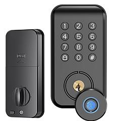 Wireless Door Lock Keyless Smart Door Lock IP67 Waterproof App Controlled Fingerprint Lock for Entry Front Door Home Apartment Hotel