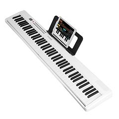 Folding Piano Keyboard 88 Keys Rechargeable Full Size Semi Weighted Piano Digital Electronic Piano with LCD Screen Carry Bag Mic Sheet Music Stand Sti