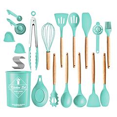 35Pcs Kitchen Cooking Utensils Set Spatula Set Baking Utensil Set Kitchen Accessories Necessities with Holder Egg Whisk Separator Tong Turner Spoons C