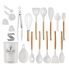 35Pcs Kitchen Cooking Utensils Set Spatula Set Baking Utensil Set Kitchen Accessories Necessities with Holder Egg Whisk Separator Tong Turner Spoons C