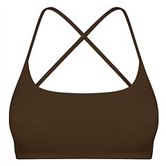 Women Cross Back Sport Bras Padded Strappy Crop Open Back Low Impact Bras Sexy Fitness Tank Tops with Removable Pads Thin Straps for Gym Yoga Workout 