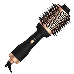 4 In 1 Hair Dryer Brush Curling Brush Hair Styler Volumizer Straightener Negative Ion Anti-frizz Hot-Air Hair Brush for All Hair Types Black White