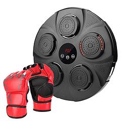 Music Boxing Machine Electronic Wall Target Punching Pad LED Lighted Sandbag Boxing Training Machine Exercise Equipment with Half Finger Adult Boxing 